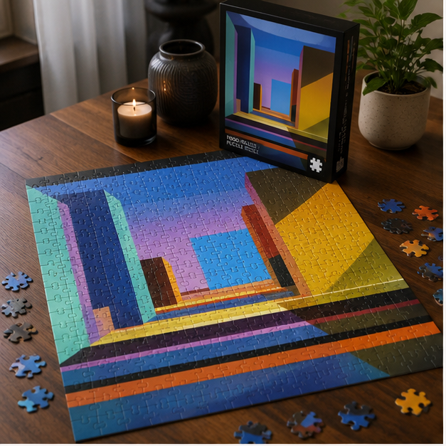 Abstract Cityscape Puzzle Colorful Geometric Jigsaw Puzzle 110 To 1014 Pieces For Mindful Play