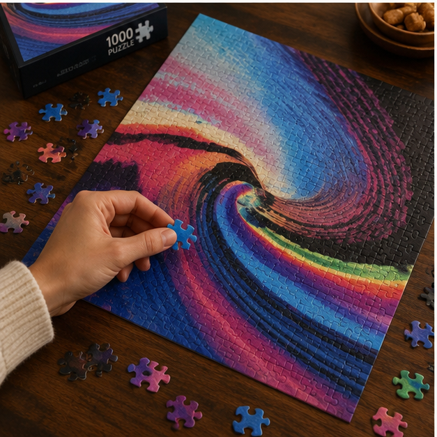 Abstract Colorwave Jigsaw Puzzle 110 252 520 1014 Piece Set Premium Die Cut Puzzle