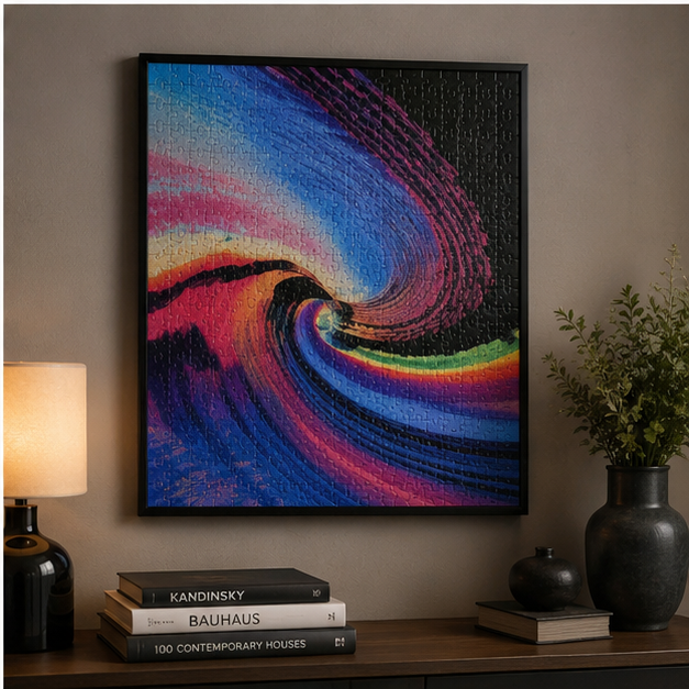 Abstract Colorwave Jigsaw Puzzle 110 252 520 1014 Piece Set Premium Die Cut Puzzle