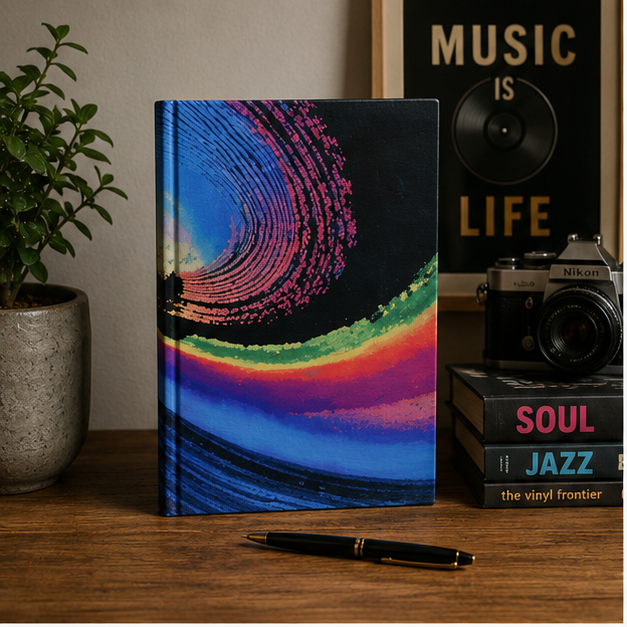 Abstract Neon Swirl Journal For Creative Writing And Notes 5x7 Ruled Notebook With Matte Cover