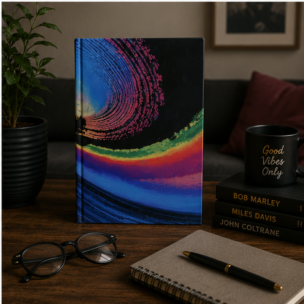 Abstract Neon Swirl Journal For Creative Writing And Notes 5x7 Ruled Notebook With Matte Cover