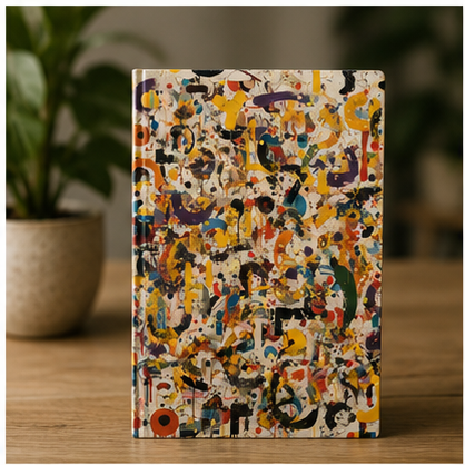 Abstract Color Splash Hardcover Journal Matte Artistic Notebook For Sketching And Notes With 150 Lined Pages