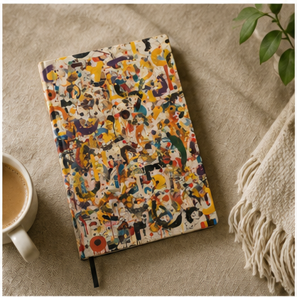 Abstract Color Splash Hardcover Journal Matte Artistic Notebook For Sketching And Notes With 150 Lined Pages