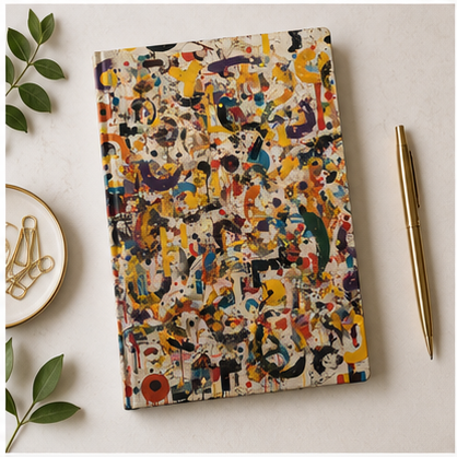 Abstract Color Splash Hardcover Journal Matte Artistic Notebook For Sketching And Notes With 150 Lined Pages