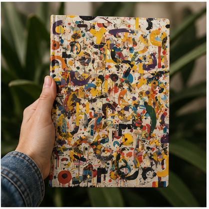 Abstract Color Splash Hardcover Journal Matte Artistic Notebook For Sketching And Notes With 150 Lined Pages