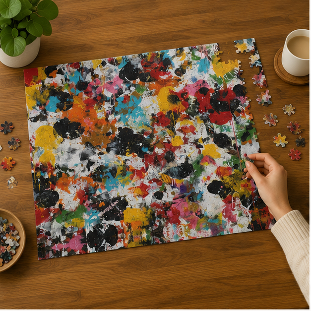 Abstract Color Splash Jigsaw Puzzle 110 252 520 1014 Piece Set for Adults and Teens Vibrant Calming Art Puzzle