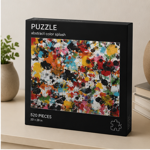 Abstract Color Splash Jigsaw Puzzle 110 252 520 1014 Piece Set for Adults and Teens Vibrant Calming Art Puzzle
