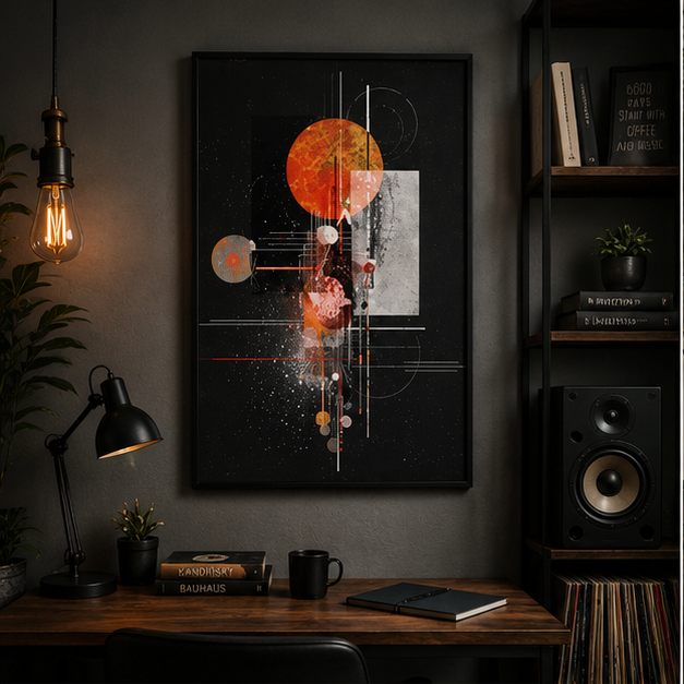 Abstract Solar Geometry Matte Poster Modern Space Art Wall Print Giclee Museum Quality Archival Paper Decor