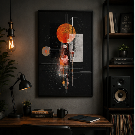 Abstract Solar Geometry Matte Poster Modern Space Art Wall Print Giclee Museum Quality Archival Paper Decor
