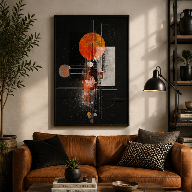Abstract Solar Geometry Matte Poster Modern Space Art Wall Print Giclee Museum Quality Archival Paper Decor