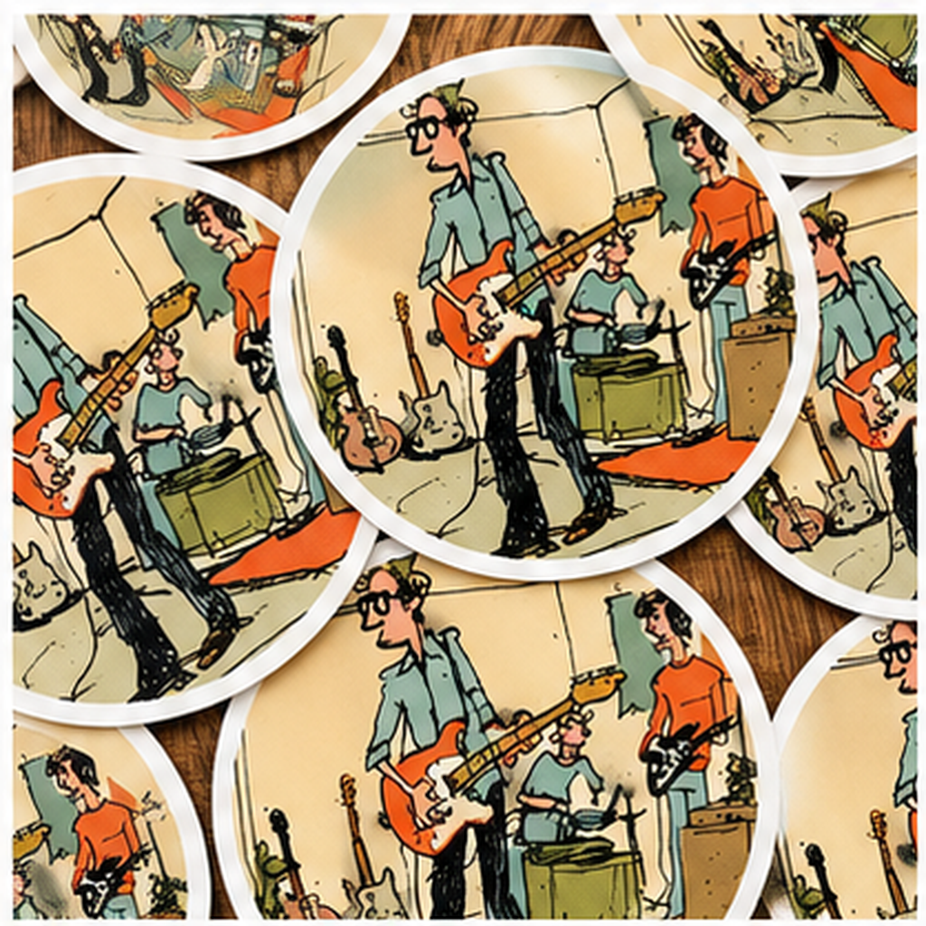 Band Practice Sticker, Retro Indie Rock Band Decal, Vintage Music Sticker, Guitar Player Art, Musician Gift, Garage Band Vinyl Sticker