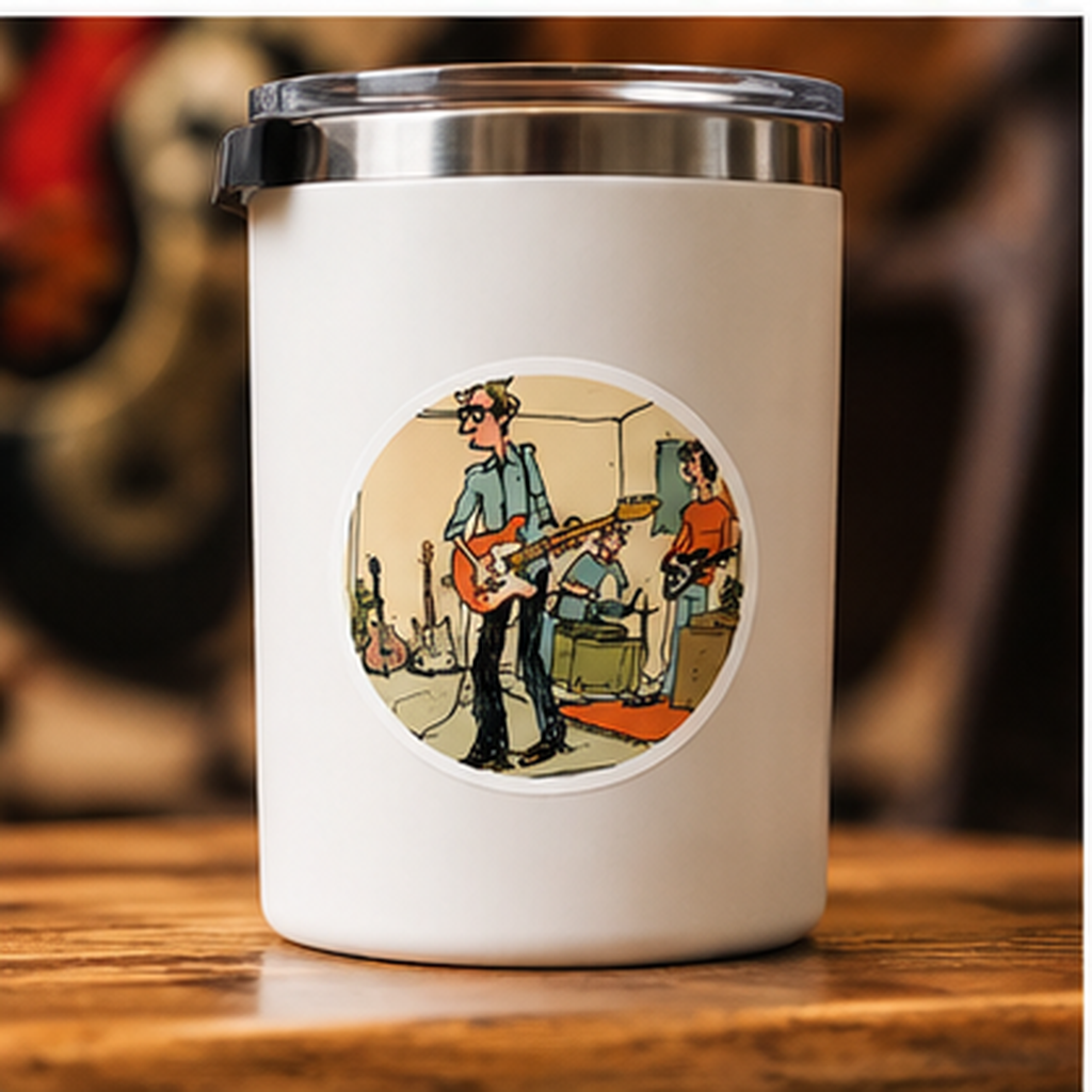 Band Practice Sticker, Retro Indie Rock Band Decal, Vintage Music Sticker, Guitar Player Art, Musician Gift, Garage Band Vinyl Sticker