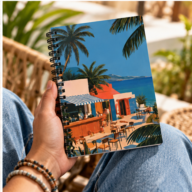 Band Practice Spiral Notebook – Retro Coastal Music Journal & Songwriting Notebook