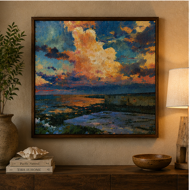 Coastal Sunset Puzzle — Impressionist Seascape Jigsaw (110–1014 pcs)