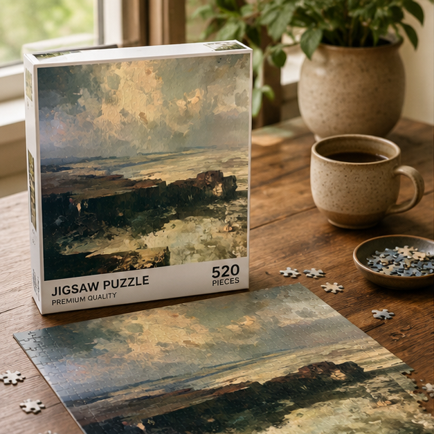 Coastal Seascape Jigsaw Puzzle Vintage Ocean Painting 110 To 1014 Pieces Premium Quiet Time Gift