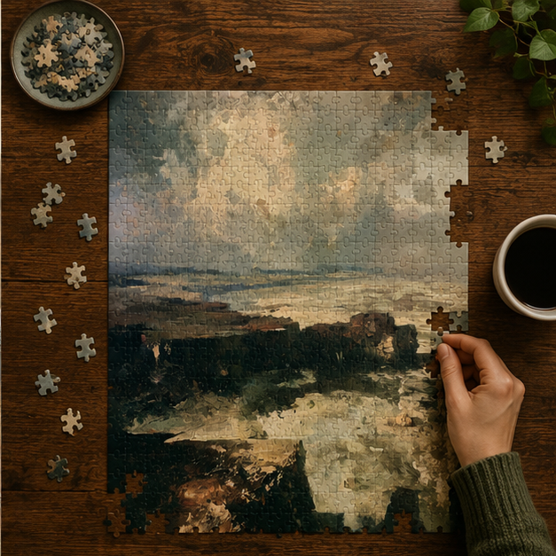 Coastal Seascape Jigsaw Puzzle Vintage Ocean Painting 110 To 1014 Pieces Premium Quiet Time Gift