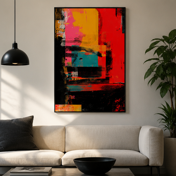 Abstract Colorblock Matte Poster Museum Quality Modern Vertical Wall Art For Contemporary Interiors And Urban Decor