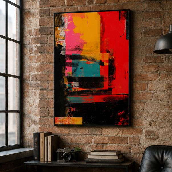 Abstract Colorblock Matte Poster Museum Quality Modern Vertical Wall Art For Contemporary Interiors And Urban Decor