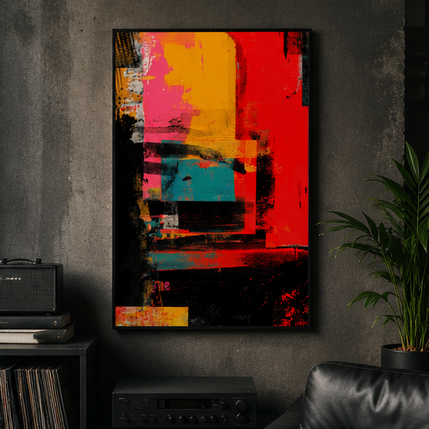 Abstract Colorblock Matte Poster Museum Quality Modern Vertical Wall Art For Contemporary Interiors And Urban Decor