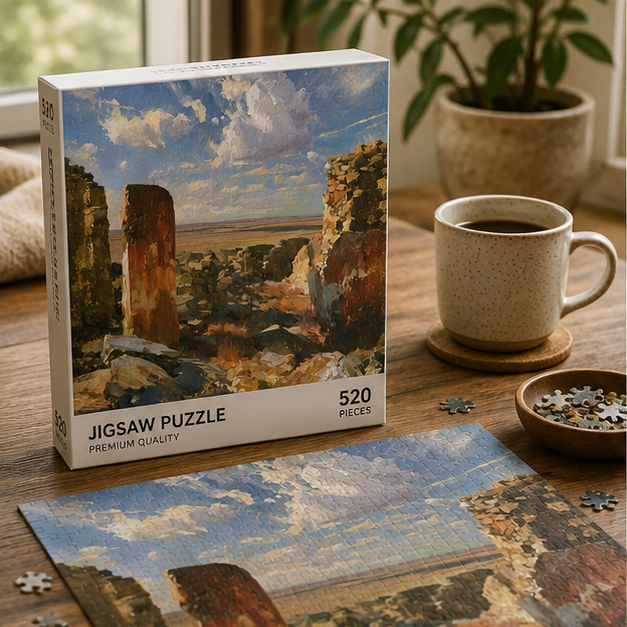 Desert Ruins Landscape Jigsaw Puzzle Scenic Sunlit Desert Scenery 110 252 520 1014 Piece Set