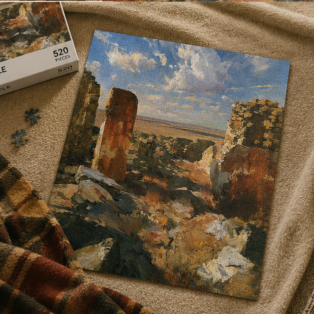 Desert Ruins Landscape Jigsaw Puzzle Scenic Sunlit Desert Scenery 110 252 520 1014 Piece Set