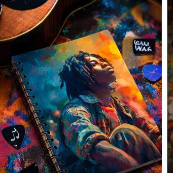 Vibrant Portrait Spiral Notebook Colorful Urban Artist Ruled Journal For Daily Writing