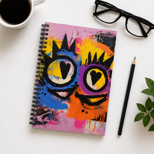 Graffiti Heart Eyes Spiral Notebook Colorful Urban Art Ruled Journal For Doodles Lists And Late Night Thoughts