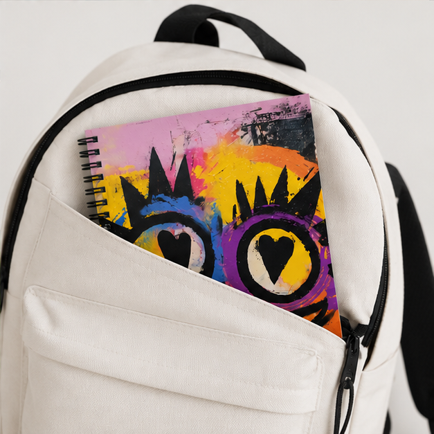 Graffiti Heart Eyes Spiral Notebook Colorful Urban Art Ruled Journal For Doodles Lists And Late Night Thoughts