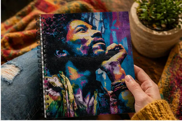 Portrait Spiral Notebook Colorful Psychedelic Ruled Journal For Writing Lyrics Notes Gift For Music Fans Printify