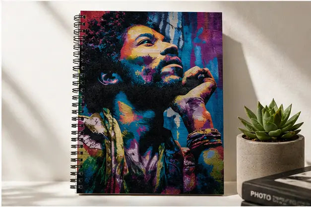 Portrait Spiral Notebook Colorful Psychedelic Ruled Journal For Writing Lyrics Notes Gift For Music Fans Printify