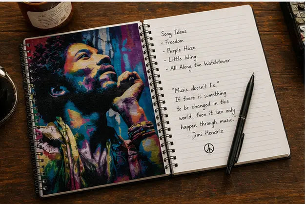 Portrait Spiral Notebook Colorful Psychedelic Ruled Journal For Writing Lyrics Notes Gift For Music Fans Printify