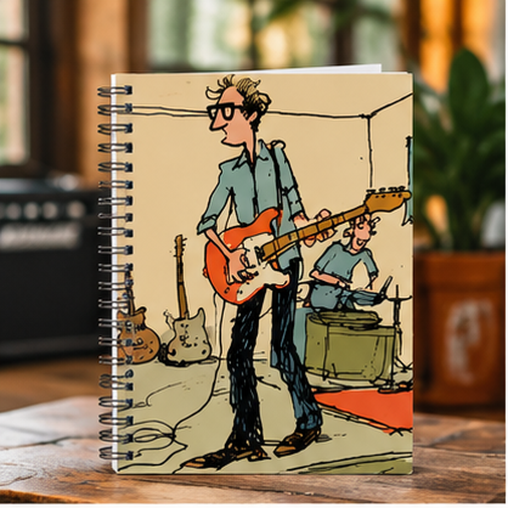 Indie Rock Band Spiral Notebook — Ruled Music Journal