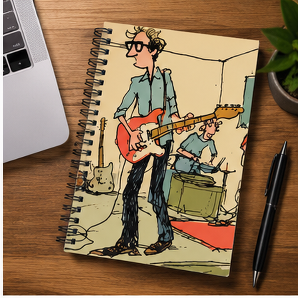 Indie Rock Band Spiral Notebook — Ruled Music Journal