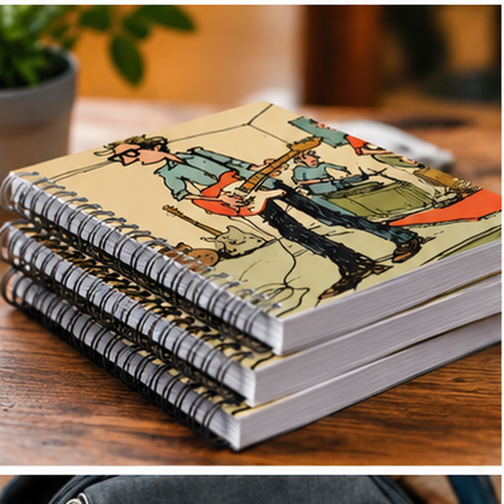 Indie Rock Band Spiral Notebook — Ruled Music Journal