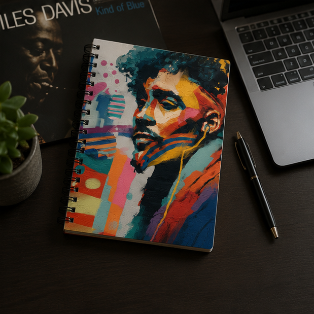 Colorful Portrait Spiral Notebook Abstract Urban Art Ruled Journal With 90GSM Pages And Sturdy 350GSM Cover