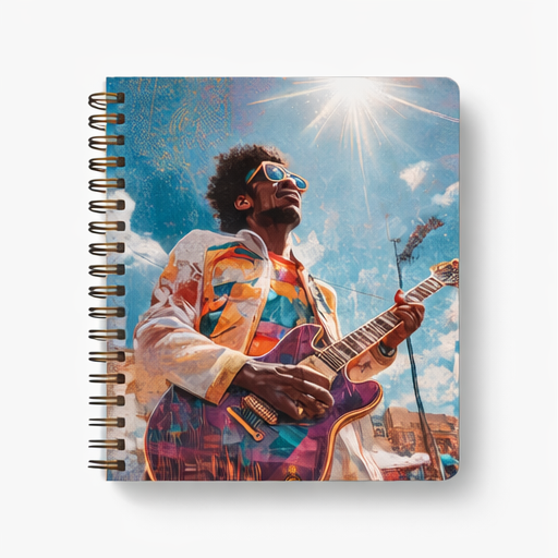 Guitarist Sunburst Spiral Notebook — Lined Journal for Musicians & Music Lovers