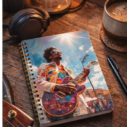 Guitarist Sunburst Spiral Notebook — Lined Journal for Musicians & Music Lovers