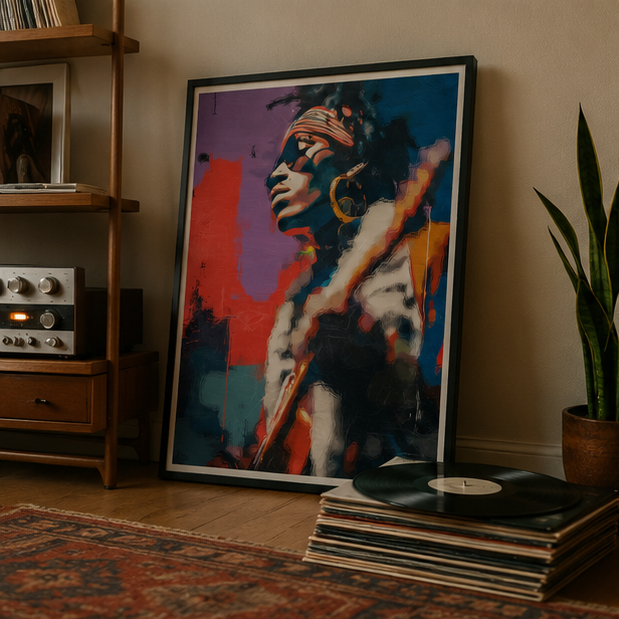 Retro Soul Portrait Poster Vertical Urban Street Art Wall Decor Matte Finish Giclee Print On Museum Grade Paper