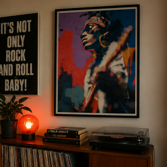 Retro Soul Portrait Poster Vertical Urban Street Art Wall Decor Matte Finish Giclee Print On Museum Grade Paper