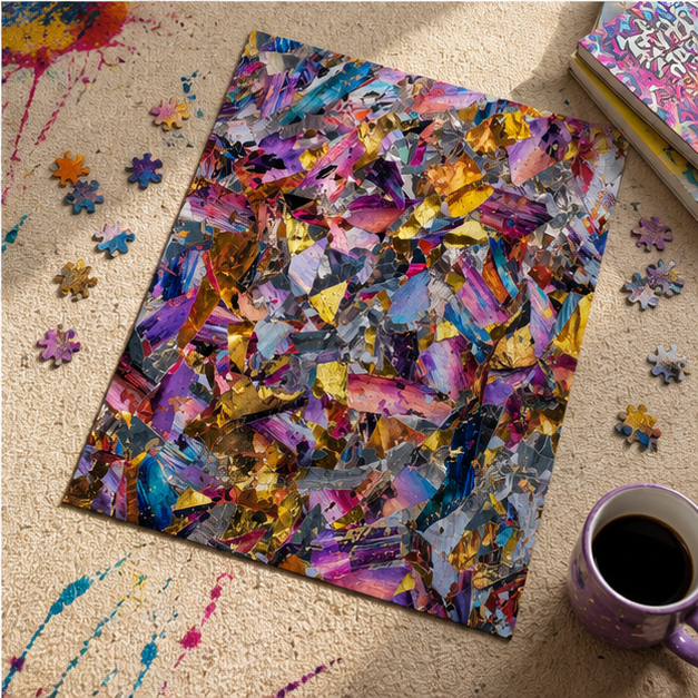 Abstract Confetti Art Puzzle Colorful Iridescent 110 To 1014 Piece Jigsaw Puzzle Bundle