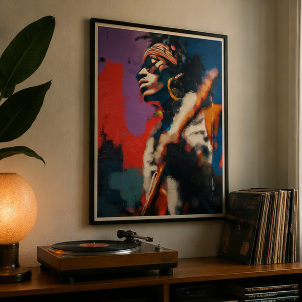 Retro Soul Portrait Poster Vertical Urban Street Art Wall Decor Matte Finish Giclee Print On Museum Grade Paper