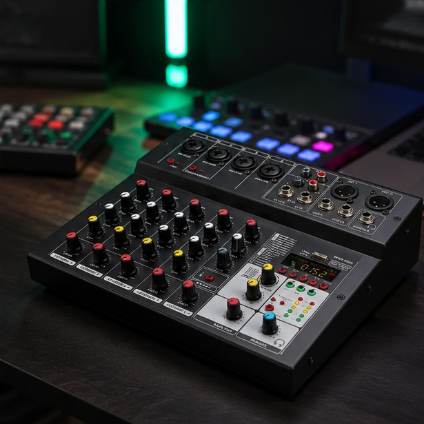 Mini 6-Channel Bluetooth Audio Mixer for Music & Streaming