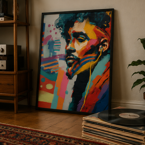 Colorful Urban Portrait Poster Matte Vertical Art Print Giclee Archival Museum Grade Paper Wall Art
