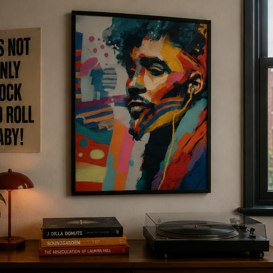 Colorful Urban Portrait Poster Matte Vertical Art Print Giclee Archival Museum Grade Paper Wall Art