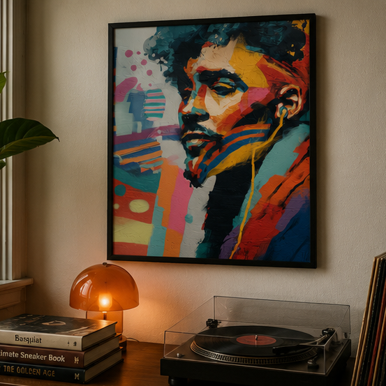 Colorful Urban Portrait Poster Matte Vertical Art Print Giclee Archival Museum Grade Paper Wall Art