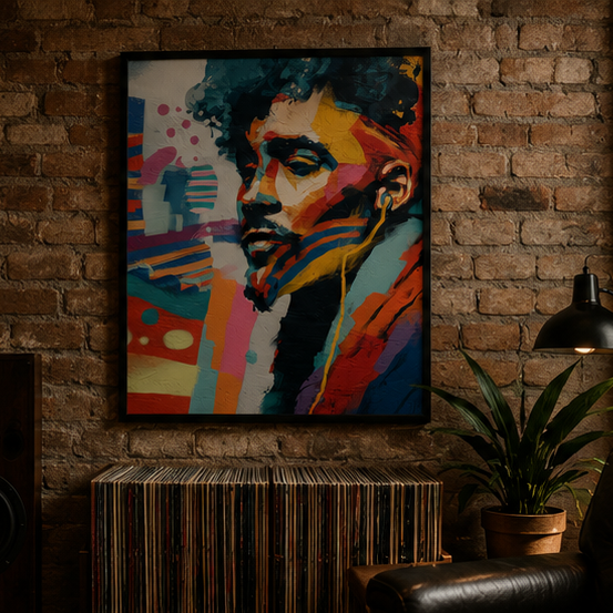 Colorful Urban Portrait Poster Matte Vertical Art Print Giclee Archival Museum Grade Paper Wall Art