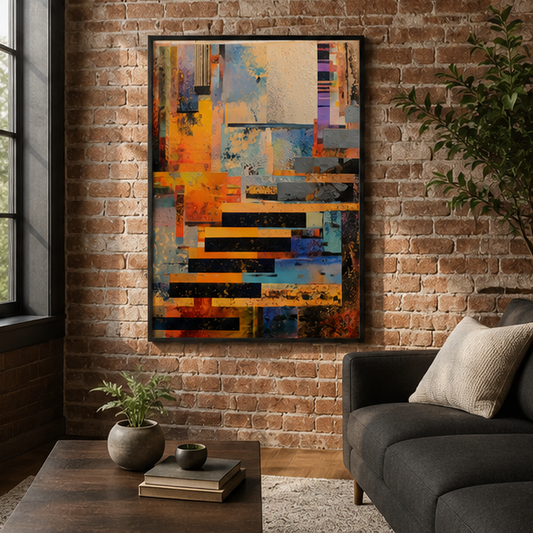 Abstract Geometric Matte Poster Modern Color Block Wall Art Vertical Giclee Print On Museum Grade Archival Paper
