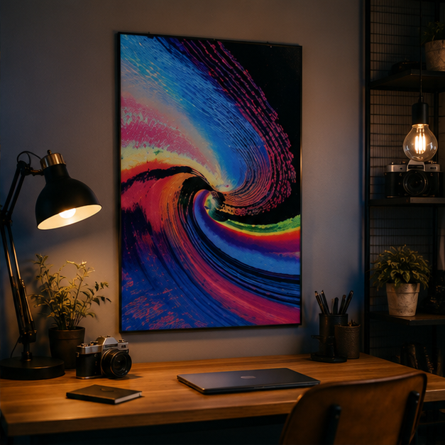 Psychedelic Wave Matte Poster Vibrant Abstract Vertical Wall Art Museum Grade Archival Ink Print