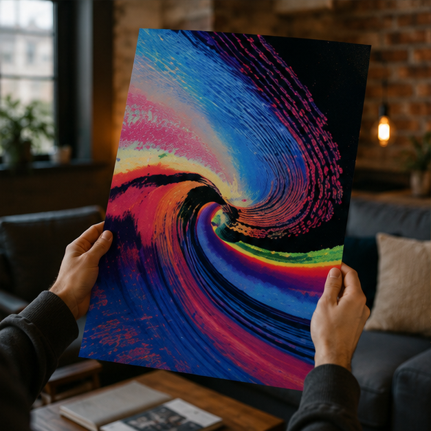 Psychedelic Wave Matte Poster Vibrant Abstract Vertical Wall Art Museum Grade Archival Ink Print