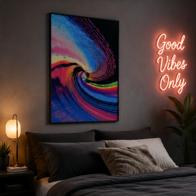 Psychedelic Wave Matte Poster Vibrant Abstract Vertical Wall Art Museum Grade Archival Ink Print